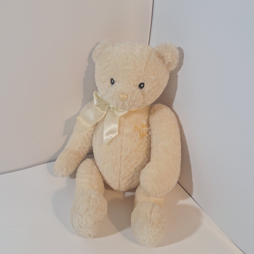 Baby Gund My First Teddy Plush Bear Lovey Pastel Yellow Stuffed Animal Baby 16"